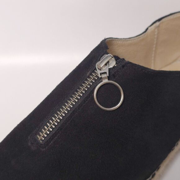 UNITY IN DIVERSITY Espadrille Platform Shoes Zip Black Suede Minimalist Sz 38 - Picture 3 of 8